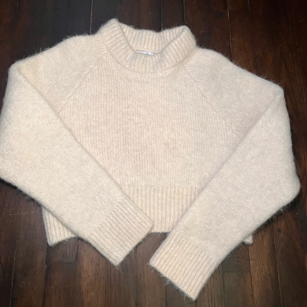 Calvin Klein Cream Turtleneck Alpaca & Wool Sweater